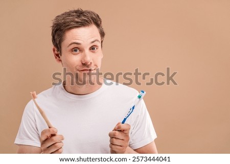 Similar – Image, Stock Photo two plastic toothbrushes