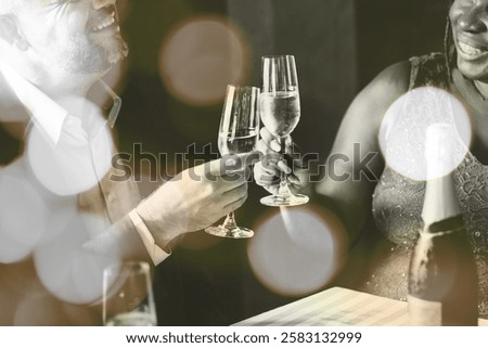 Similar – Image, Stock Photo Diverse couple chilling on floats