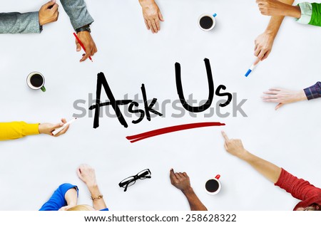 Multi-Ethnic Group of People and Ask Us Concept