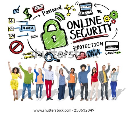 Online Security Protection Internet Safety People Success Concept