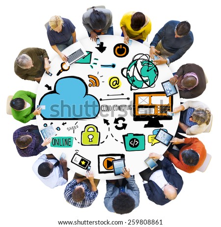 Diversity People Cloud Computing Digital Communication Meeting Concept
