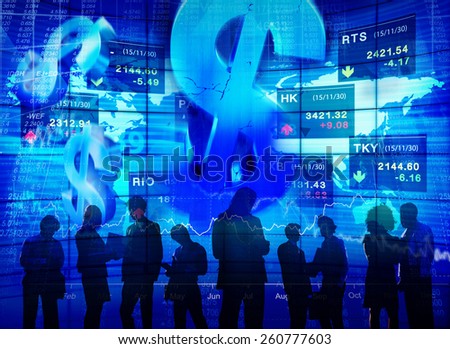 Stock Market Exchange Dollar Currency Colleague Team Occupation Concept