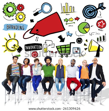 Diversity Casual People Branding Marketing Teamwork Support Concept