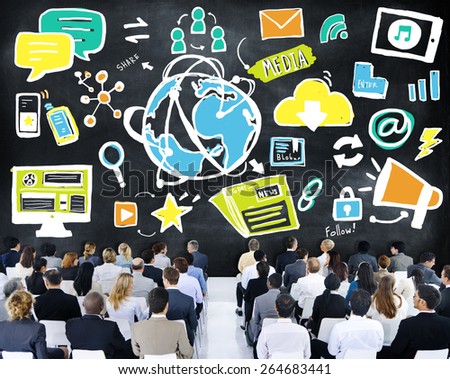 Business Poeple Global Media Technology Seminar Concept