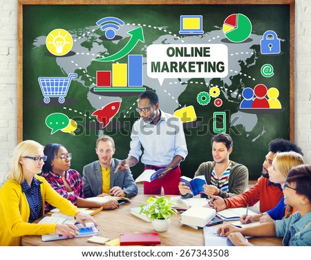 Online Marketing  Global Business Teamwork Meeting  Concept