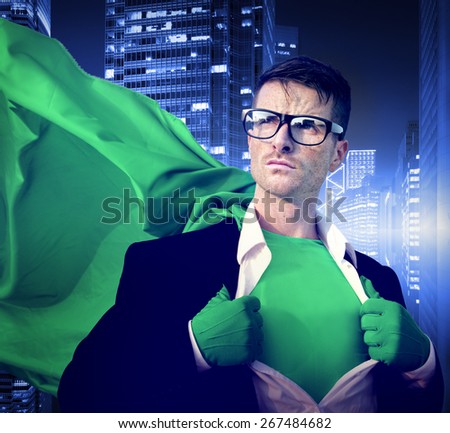 Strong Superhero Professional Leadership Business Victory Concept