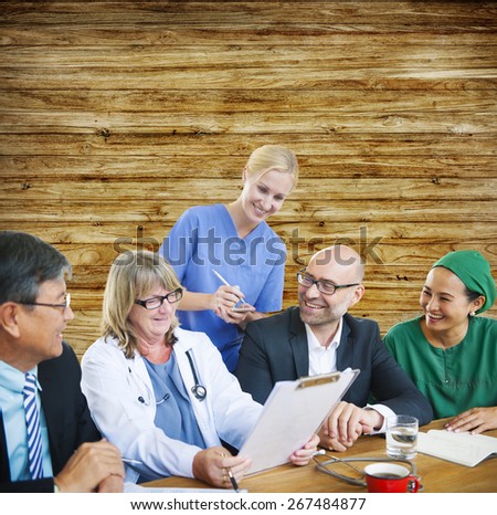 People Doctor Discussion Meeting Smiling Concept