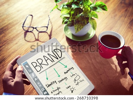 Digital Online Brand Marketing Strategy Planning Concept