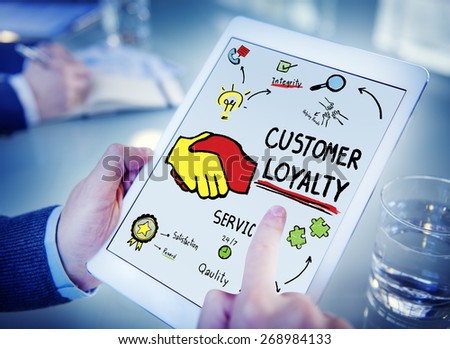Customer Loyalty Service Support Care Trust Hand Concept
