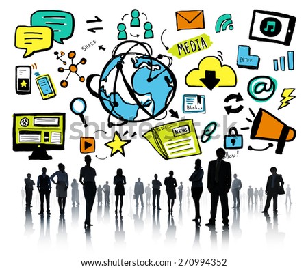 Business People Technology Global Media Community Team Concept