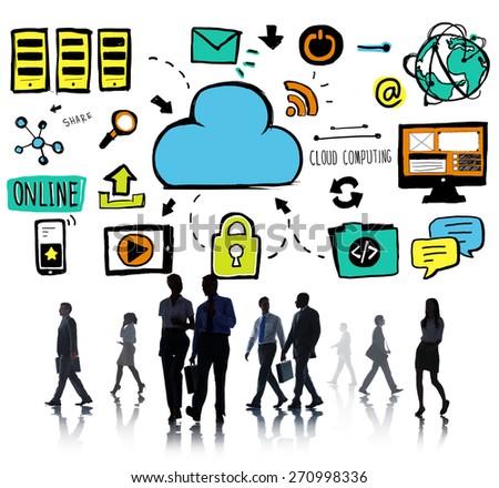 Business People Cloud Computing Data Office Worker Concept