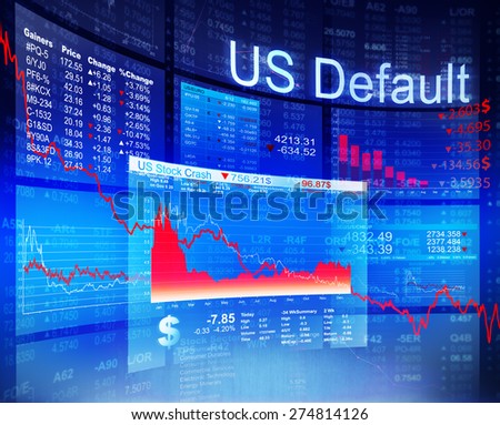 US Default Crisis Economic Stock Market Banking Concept