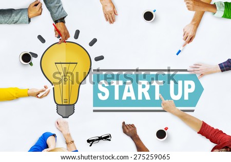 Start Up Launch New Ideas Future Business Goals Creative Concept
