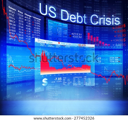 US Debt Crisis Economic Stock Market Banking Concept