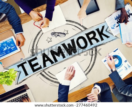 Team Teamwork Banner Badge Concept