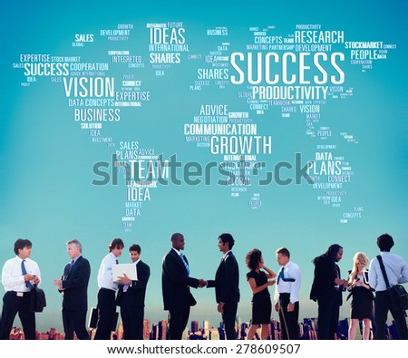 Success Growth Vision Ideas Team Business Plans Connect Concept