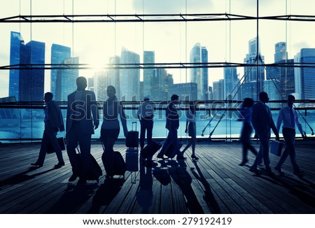 Business Travel Commuter Corporate Cityscape Trip Concept