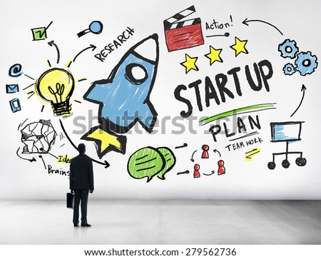 Start Up Business Launch Success Businessman Aspiration Concept