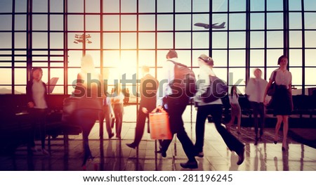 Airport Business Travel Walking Commuting Concept