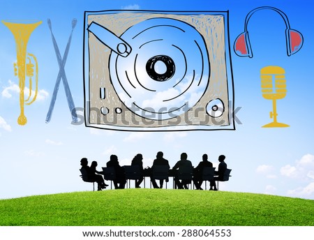 Music Multimedia Turntable Entertainment Concept