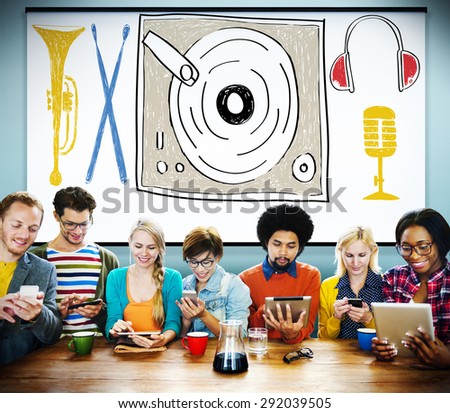 Music Multi Media Turntable Entertainment Concept