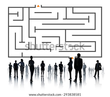 Maze Exit Solution Way Out Direction Thinking Business Challenge Concept
