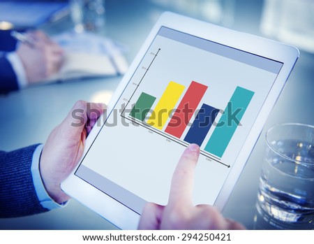 Business Data Graph Bar Chart Technology Devices Concept