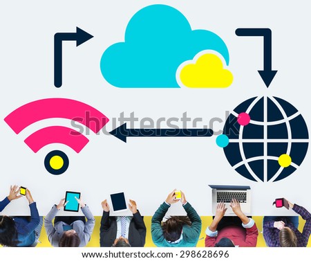 Technology Connection Networking Cloud Computing Sharing Concept
