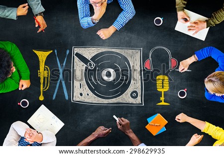 Music Multi Media Turntable Entertainment Concept