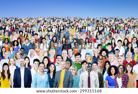 Large Group of Diverse Multiethnic Cheerful Concept