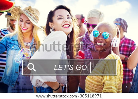 Let\'s Go Summer Freedom Happiness Concept