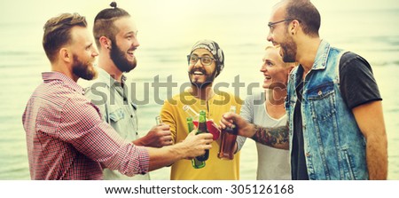 Beach Cheers Celebration Friendship Summer Fun Concept