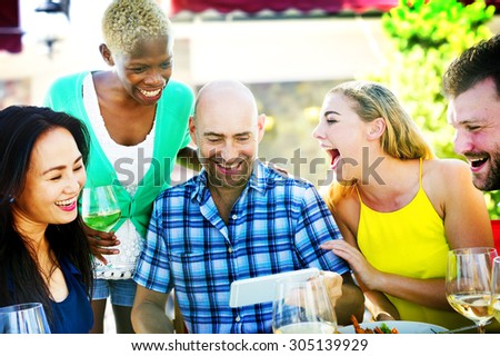 Diverse People Luncheon Outdoors Food Friendship Concept