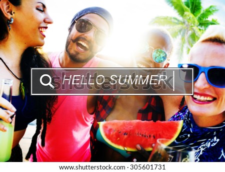 Hello Summer Beach Browsing Search Box Concept