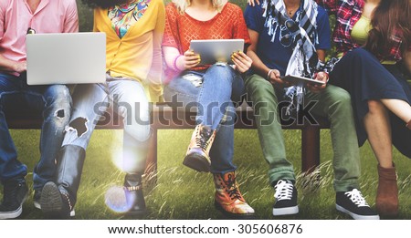 Youth Friends Friendship Technology Together Concept