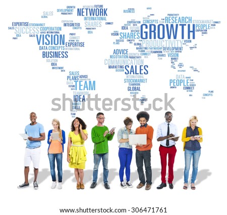 Global Business People Digital Device Technology Growth Concept