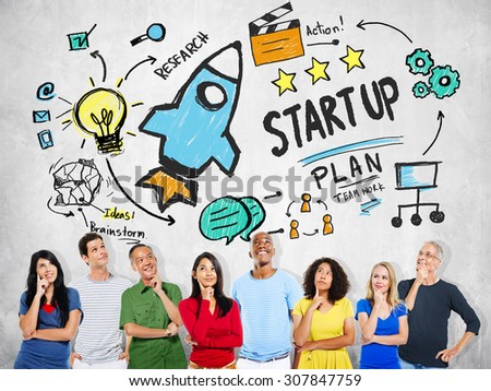 Start Up Business Launch Success People Thinking Concept