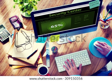 Security Center Digital Device Internet Wireless Searching Concept