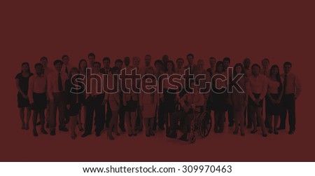 Large Group Business People Teamwork Collaboration Concept