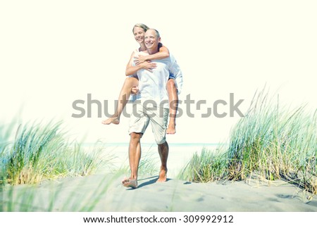 Couple Beach Bonding Getaway Romance Holiday Concept