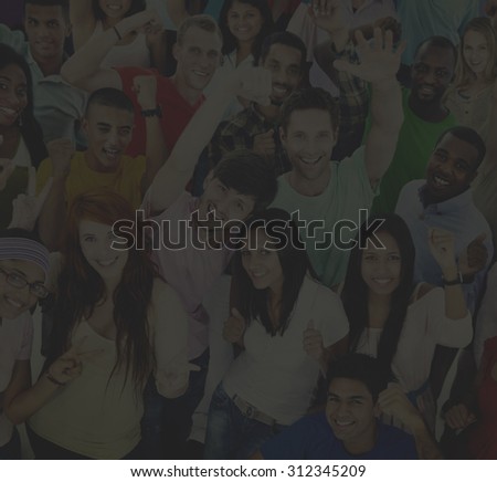 Large Group of People Celebration Friendship Concept