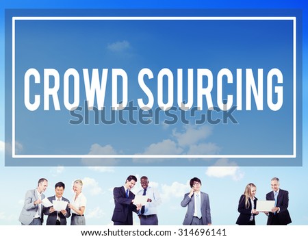 Crowed Sourcing Collaboration Group Online Community Concept