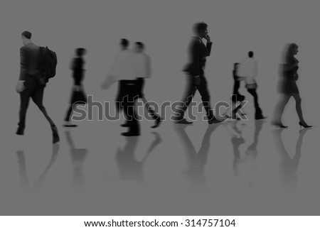 Business People Rush Hour Walking Commuting Concept