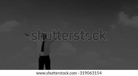 Businessman Solitude Relaxation Freedom Success Concept