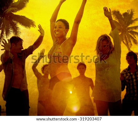 People Celebration Beach Party Summer Holiday Vacation Concept