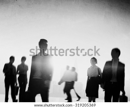 People Commuting Morning City Travel Concept