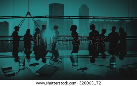 Group People Silhouette Communication Office Concept