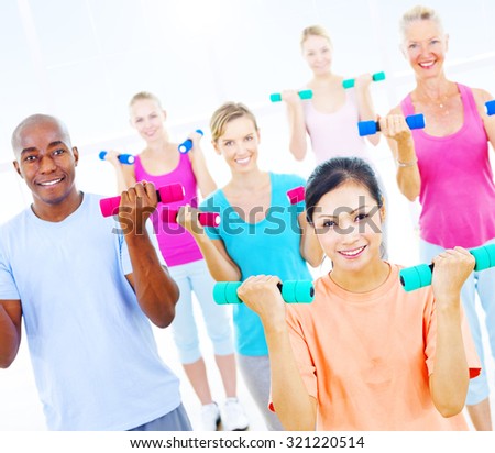 Fitness Health Gym Group Training Exercise Concept