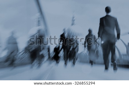 Commuter Business People Commuter Crowd Walking Cathedral Concept