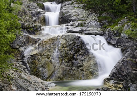 Waterfall of the Holy Spirit in Aiguestortes National Park (Catalonia, Spain)
